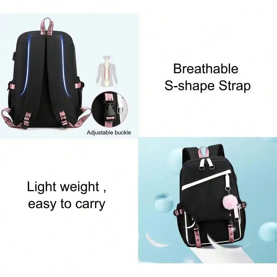UrbanTech – Oxford Casual Laptop Backpack with USB & Headphone Port - Image 3