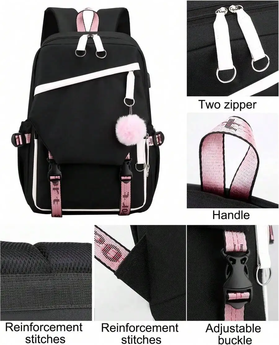 UrbanTech – Oxford Casual Laptop Backpack with USB & Headphone Port - Image 6