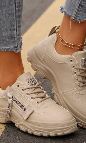 Classic Side-Zip Casual Sneakers - Floral Comfort