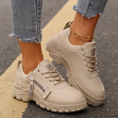Classic Side-Zip Casual Sneakers - Floral Comfort